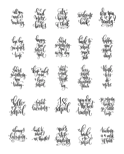 Conjunto de 25 lettering mão inscrições conceito texto — Vetor de Stock