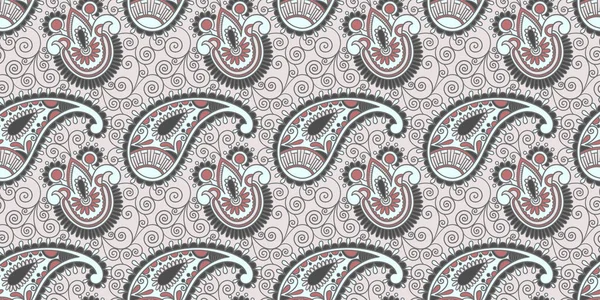 Motif sans couture fleur, paisley design indien — Image vectorielle