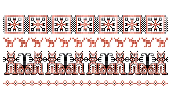 Pattern for traditional Ukrainian cross-stitch embroidery — Stock Vector