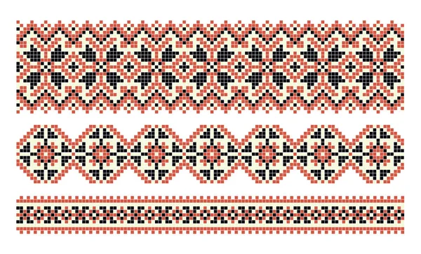 Muster für traditionelle ukrainische Kreuzstichstickerei — Stockvektor