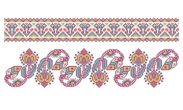 Pattern for traditional Ukrainian cross-stitch embroidery — Stock Vector