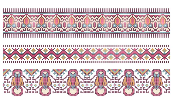 Patroon voor traditionele Oekraïense kruissteek borduren — Stockvector