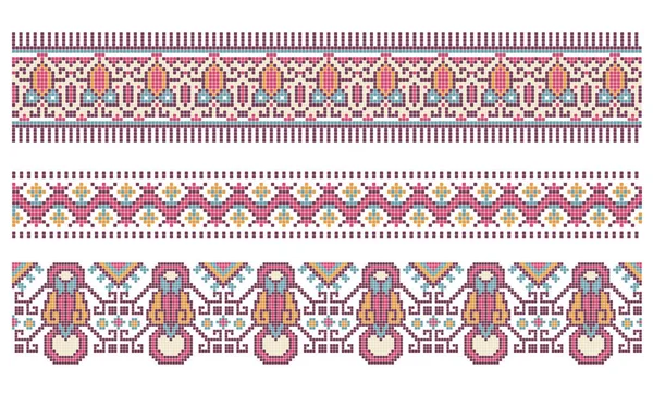 Pattern for traditional Ukrainian cross-stitch embroidery — Stock Vector