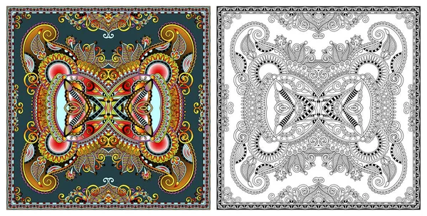 Coloriages, livre de coloriage pour adultes, désir authentique de tapis — Image vectorielle