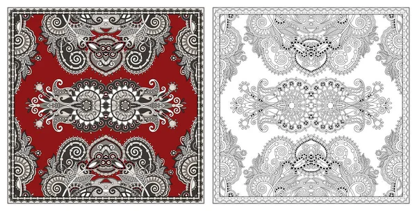 Coloriages, livre de coloriage pour adultes, désir authentique de tapis — Image vectorielle