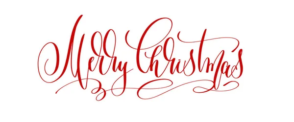 Merry christmas - rood hand belettering inscriptie winter holid — Stockvector