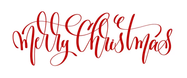 Merry christmas - rood hand belettering inscriptie winter holid — Stockvector