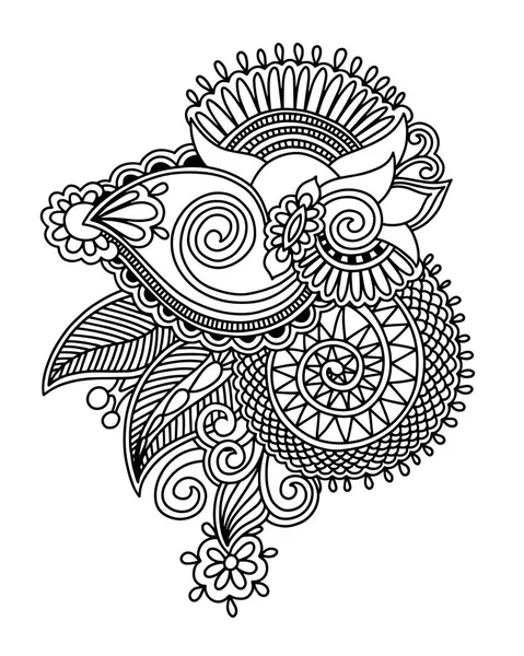 Henna paisley flower design, hand drawing decoratio — Stock Vector