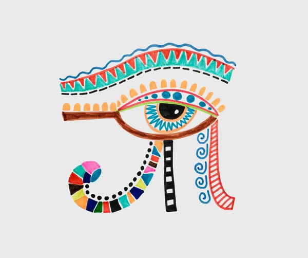 Disegno di antico segno della luna egiziana - occhio sinistro di horus — Vettoriale Stock