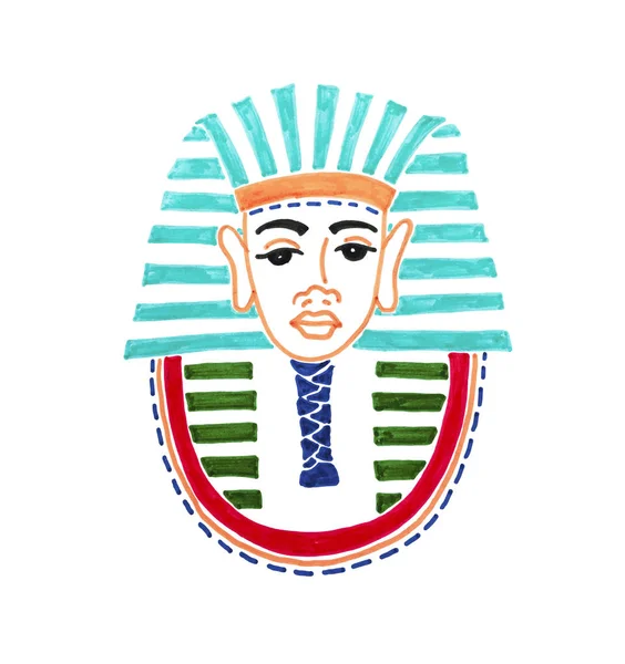 Firavun Tutankamon tarihsel maskesi için çizim — Stok Vektör
