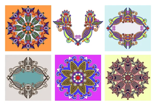 Набор старинных декоративных цветочных декоративных шаблонов — стоковый вектор