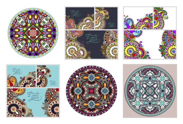 Set von floralen dekorativen Hintergrund, Vorlage Rahmen Design für Karte — Stockvektor