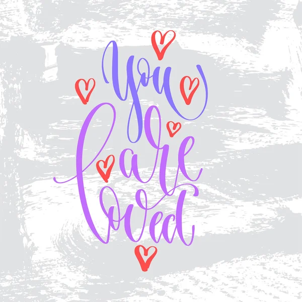 Ty jsi miloval - ručně písmem nápis text na Valentýna — Stockový vektor