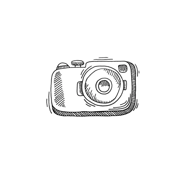 Camera schets tekening pictogram zomer thema — Stockvector