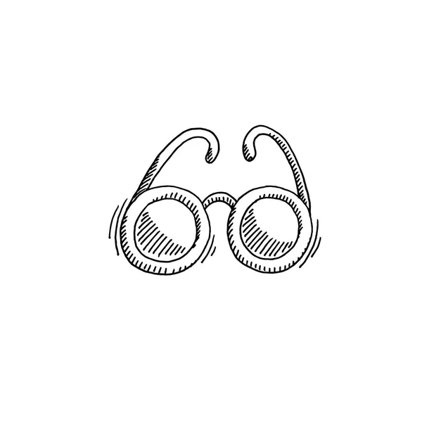 Gafas de sol boceto dibujo icono verano temática — Vector de stock