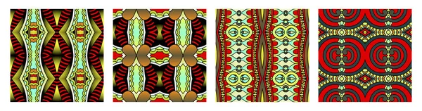 Aantal verschillende naadloze gekleurde vintage geometrische patroon — Stockvector