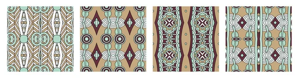 Conjunto de diferentes patrones geométricos vintage de colores sin costura — Vector de stock