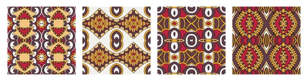 Conjunto de diferentes padrão geométrico vintage sem costura colorido — Vetor de Stock