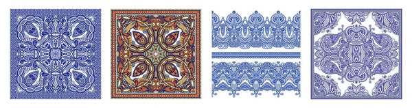 Floral tradicional ornamental Paisley Bandanna — Archivo Imágenes Vectoriales