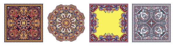 Ornamentale tradizionale floreale Paisley Bandanna — Vettoriale Stock