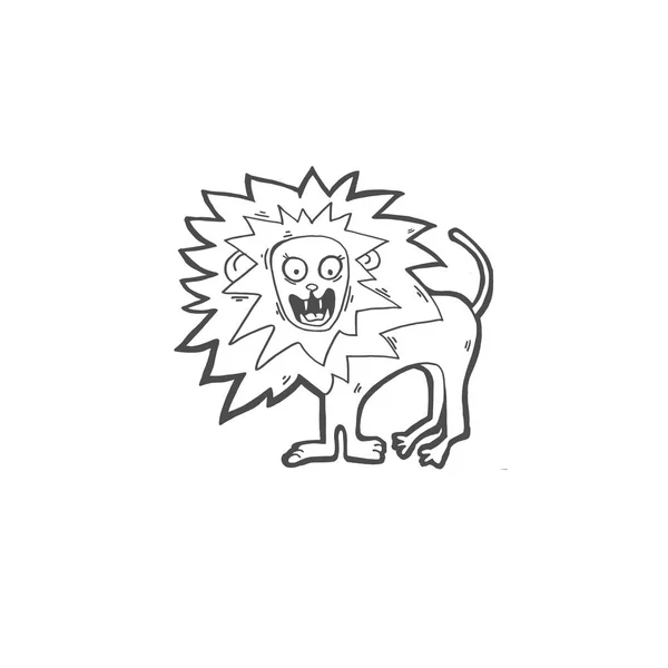 Ескіз малюнка каракуля значок лева кричить — стоковий вектор