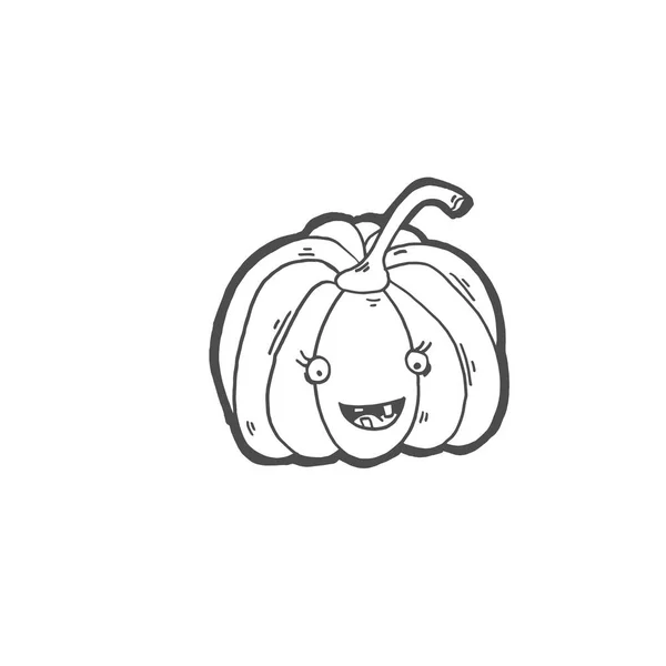 Sketch drawing doodle icon of pumpkin laughs — Stock Vector