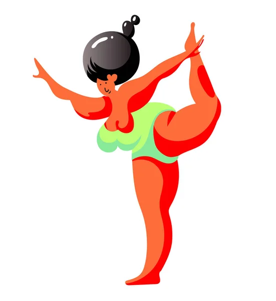 Gymnase fitness yoga personnage femme figure — Image vectorielle