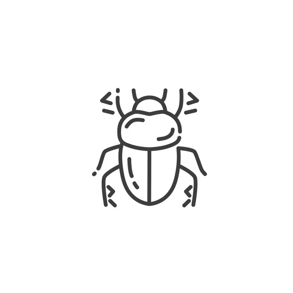 Icône de contour plat scarabée de l'Egypte, concept silhouette — Image vectorielle