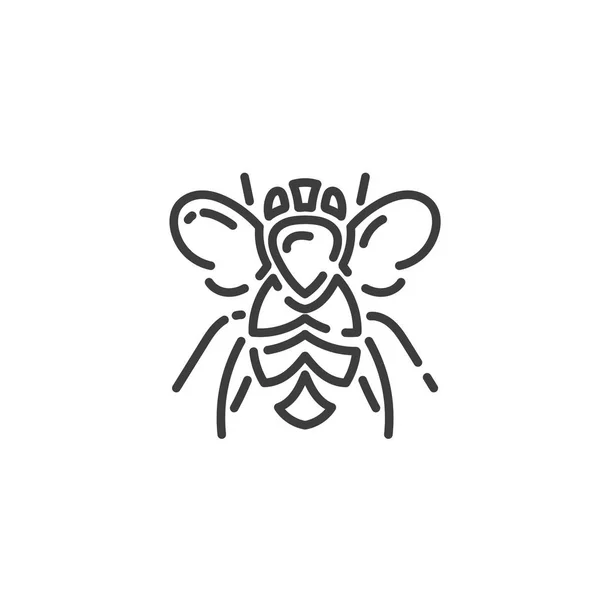 Simple line art icon of bee pictogram design — Stock Vector