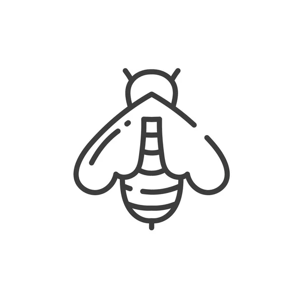 Ícone de arte de linha simples de projeto pictograma abelha — Vetor de Stock