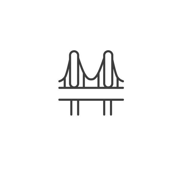 Icono de elemento urbano y de ciudad - puente en estilo de arte de línea simple de moda — Vector de stock