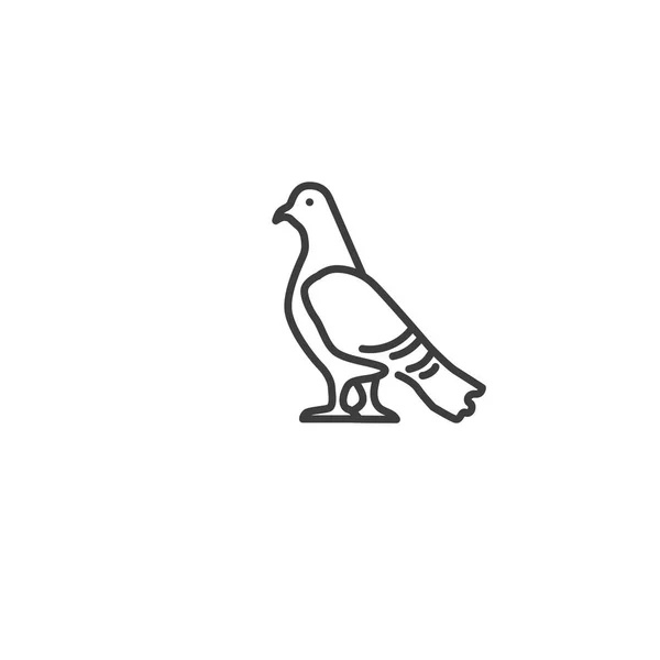 Icona dell'elemento urbano e urbano - colomba, piccione in stile trendy semplice line art — Vettoriale Stock
