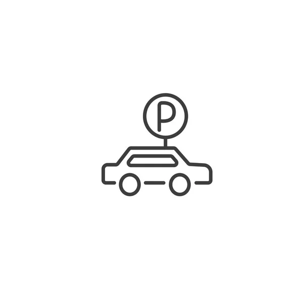 Urban och City element Icon-parkeringsplats i trendiga enkel linje konst stil — Stock vektor