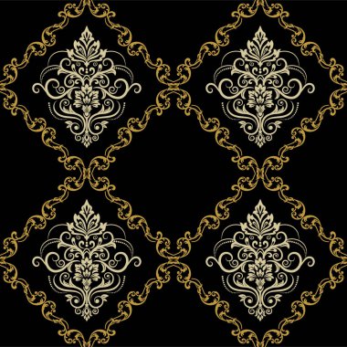 Şam, tasarım için kusursuz desen. Vektör İllüstrasyonu