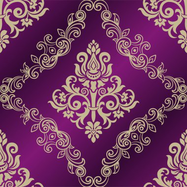 Şam, tasarım için kusursuz desen. Vektör İllüstrasyonu