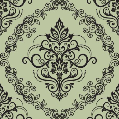 Şam, tasarım için kusursuz desen. Vektör İllüstrasyonu