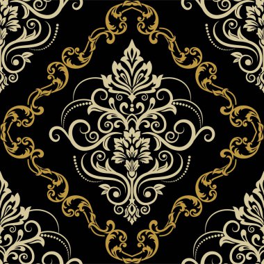 Şam, tasarım için kusursuz desen. Vektör İllüstrasyonu