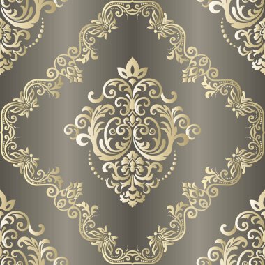 sorunsuz vektör arka plan. Damask patte ile Vintage arka plan