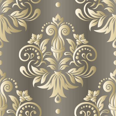 Süs ile soyut dikişsiz desen. Oryantal vektör deseni