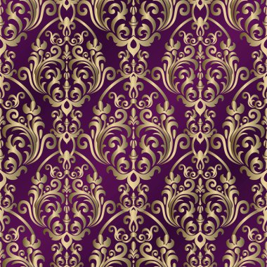 Retro tarzında damask desen ile Vintage arka plan. Sorun -suz 