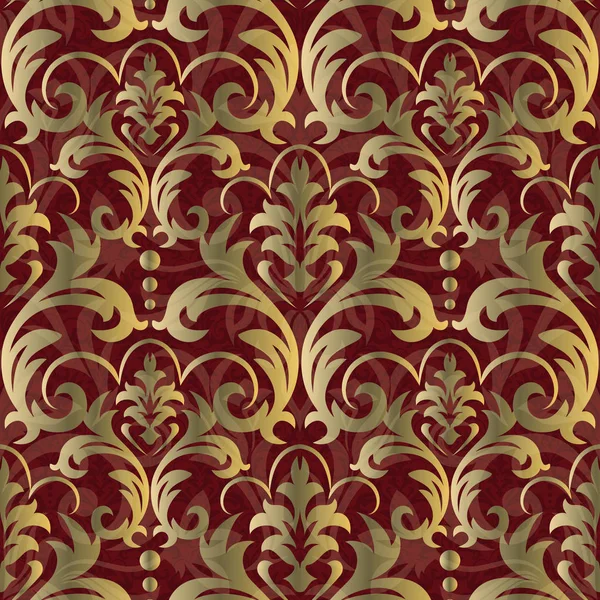 Barokke naadloze patroon. Damast behang. Vector illustratie — Stockvector