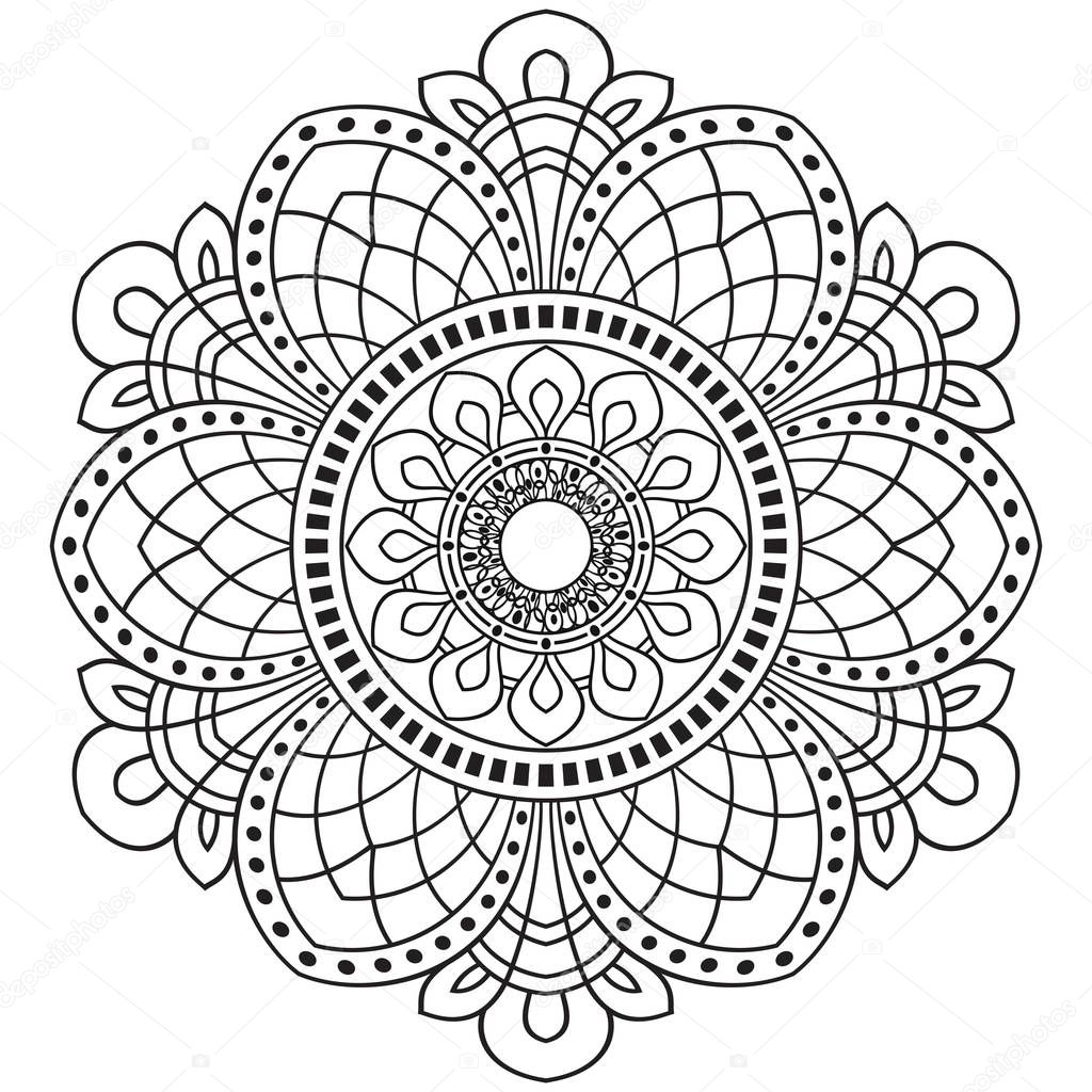 Mandala. lace ornament in oriental style. Vintage decorative ele