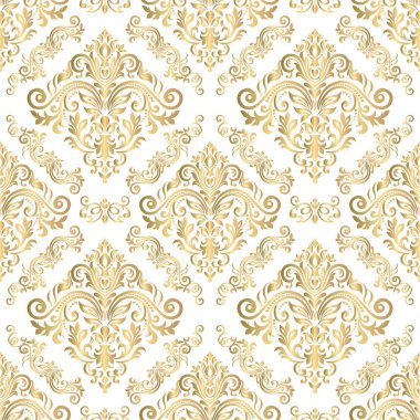 Vector vintage çiçeksiz desen elementi. Damask duvar kağıdı