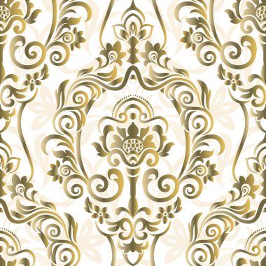 Şam tarzında dikişsiz arka plan. Kumaş swatch. Vec