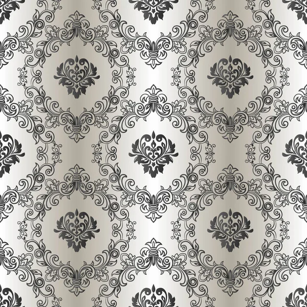 Vector vintage floral seamless pattern element. Damask wallpaper — Stock Vector