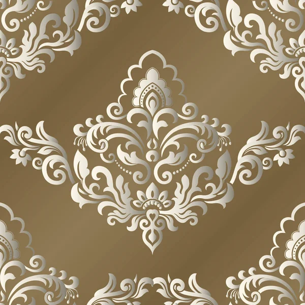 Seamless vector background. Vintage ornamental template with pat — Stock Vector