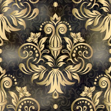 Vektör vintage çiçek dikişsiz desen elemanı. Damask duvar kağıdı. Hintçe, İslam, Arapça.