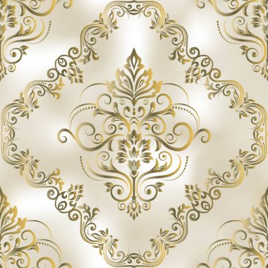 Dikişsiz oryantal desen. Damasko duvar kağıdı. Soyut kesintisiz p