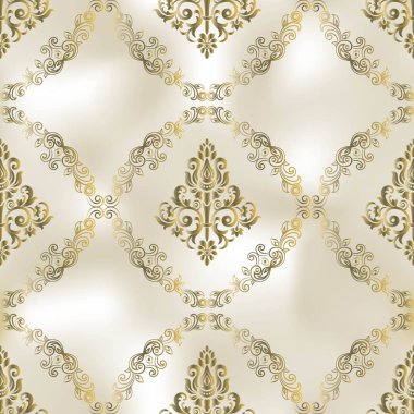 Retro tarzında damask desen ile Vintage arka plan. Sorun -suz 