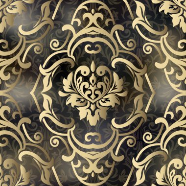 Barok tarzında Duvar Kağıdı. Dikişsiz şam deseni. Vint